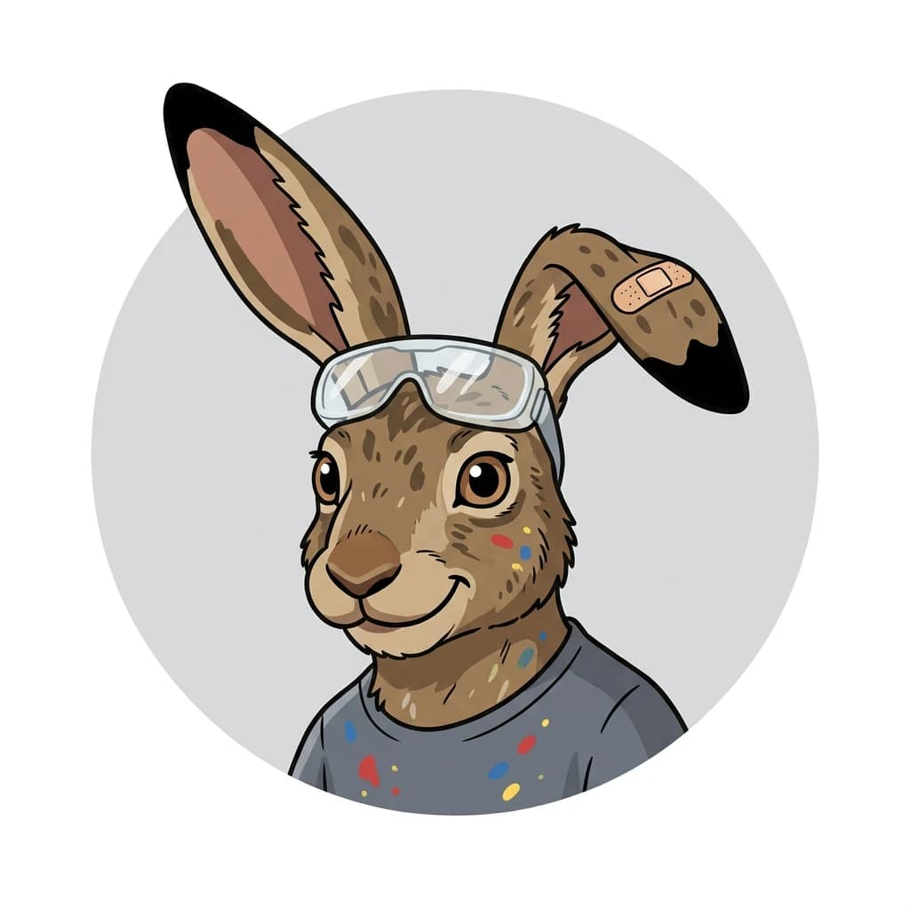 Illustration von Marco, dem Feldhasen aus Viersen